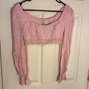 Princess Polly Pink Floral Crop Top